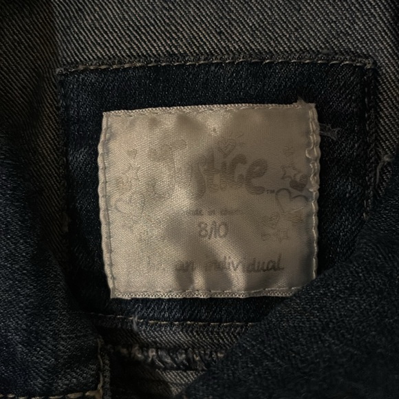 Justice denim cropped jacket size 8/10 - Picture 2 of 3